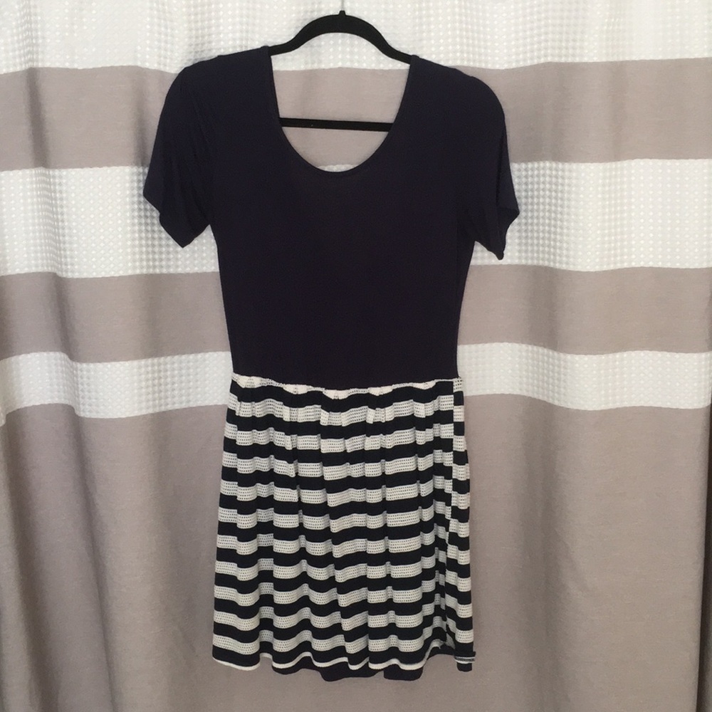 Blue and White Striped dress